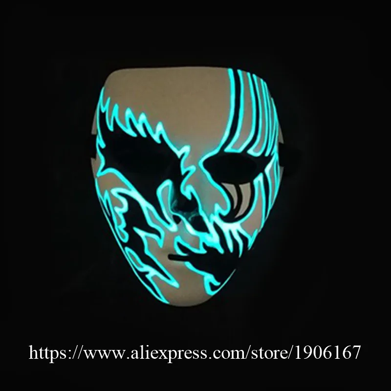 New Year Flash El Wire Led Glowing Beauty Christmas Party Mask Hot Sale07