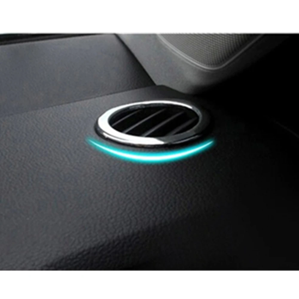 For Volkswagen VW Jetta MK6 ABS Chrome Car Air Conditioning Cover Trim Outlet Decoration Circle Light Bar 2pcs Car Styling 4