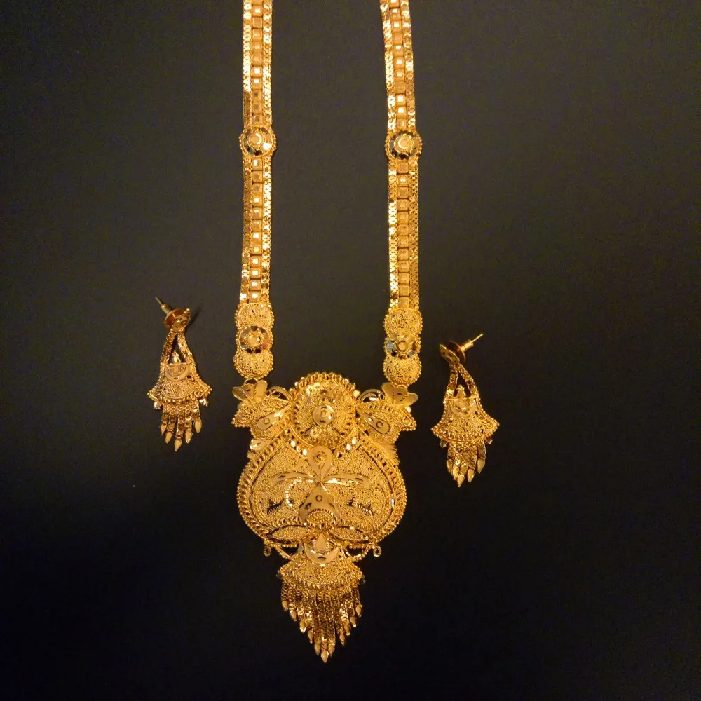 Anniyo Long Necklace and Earrings set for Women Arab Middle East