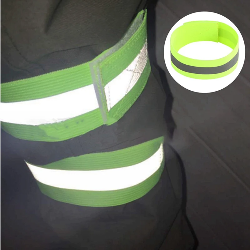 

4pcs High Visibility Band Reflection Elastic Wristbands Ankle Straps Emergence Safety Warning Bands Running Cycling Reflective