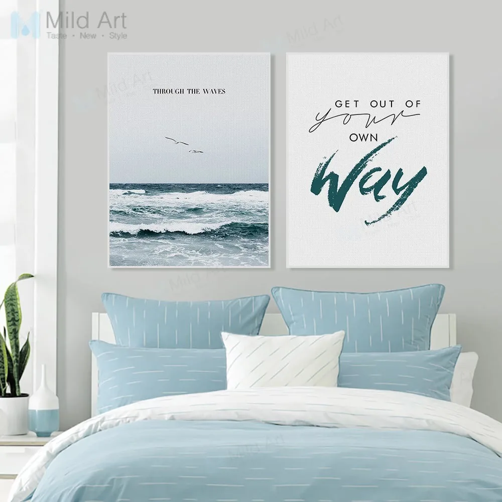 

Sea Landscape House Life Quotes Home Decoration Posters Prints Pictures For Living Room Nordic Wall Art Modern Canvas Paintings