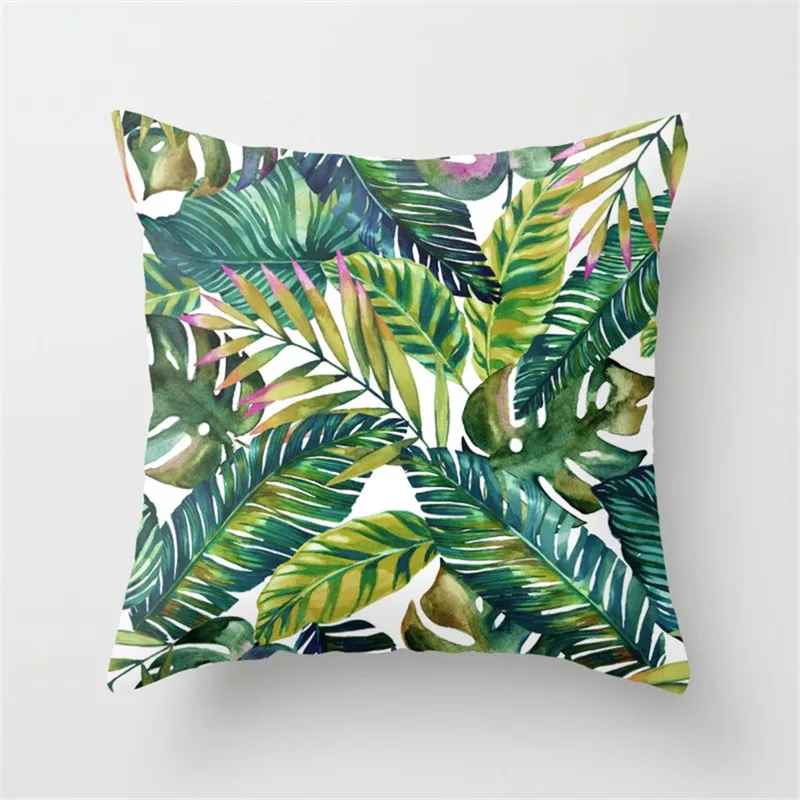 Throw Pillow Case Plants Leaves Cushion Cover Home Decoration
