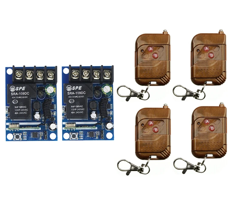 

DC 12V 24V 36V 48V 8A 1 CH RF Wireless Remote Control 2 * Receiver & 4* Transmitter Imitation mahogany cover