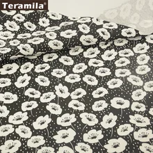 ¡Novedad! sábana de tela de algodón negro 100% Material textil para el hogar tela de retales diseños de flores de sarga