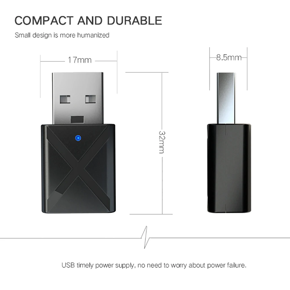 2 в 1 Bluetooth 5,0 аудио приемник и передатчик беспроводной музыкальный адаптер USB мощность 3,5 мм разъем для Bluetooth мышь ТВ радио автомобиля