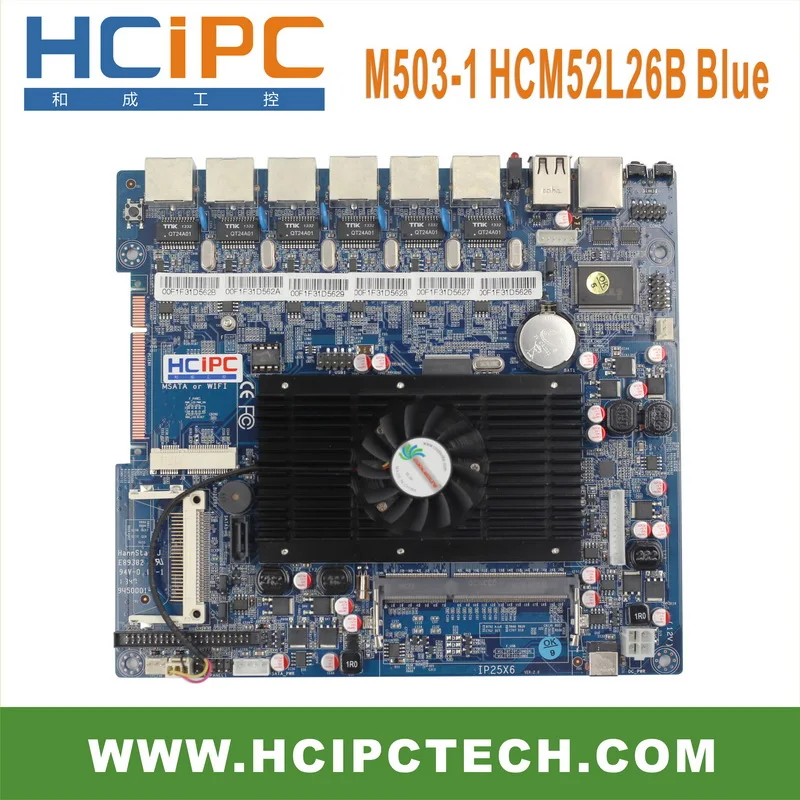 

HCiPC M503-1 LAN-HCM52L26B,Multi lan AtomD525 6LAN Motherboard,Mini ITX Motherboard,Firewall motherboard,Firewall Server,Router