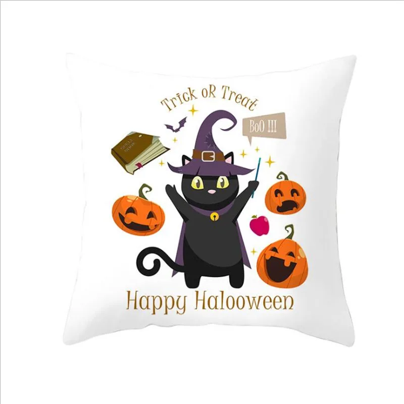 Cute Cat Halloween Decoration Pillow Case Happy Birthday Sofa Cushion Cover Case Xmas Party Pillowcase Gifts