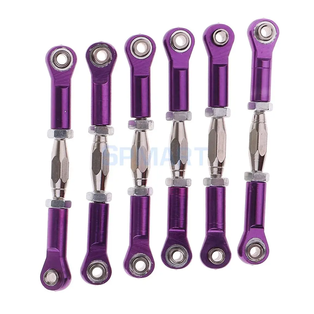 6Pcs 1/10 RC Car Steering Servo Linkage Turnbuckle Front Rear 166617 166017 106017 for Redcat HSP Truck