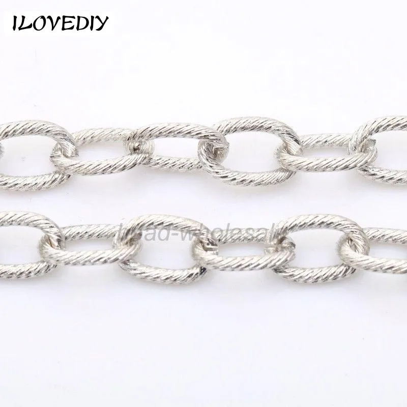 

1m Silver Color Cable Open Link Iron Metal Chain For Jewelry Making DIY Bracelet Necklace Needlework Accessories Wholesale