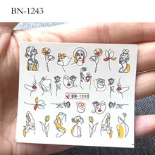 1 шт наклейки для ногтей с буквами и буквами, кончики s, Абстрактная фигура, водная наклейка, сексуальная девушка, переводная наклейка для ногтей, s слайдер, большая водная наклейка