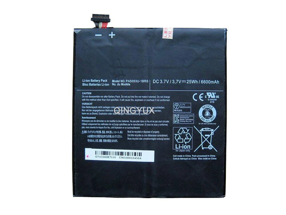 

QINGYUX 3.7V 25Wh 6600mAh PA5053U-1BRS Laptop Battery Compatible with Toshiba Excite 10 Series Tablet