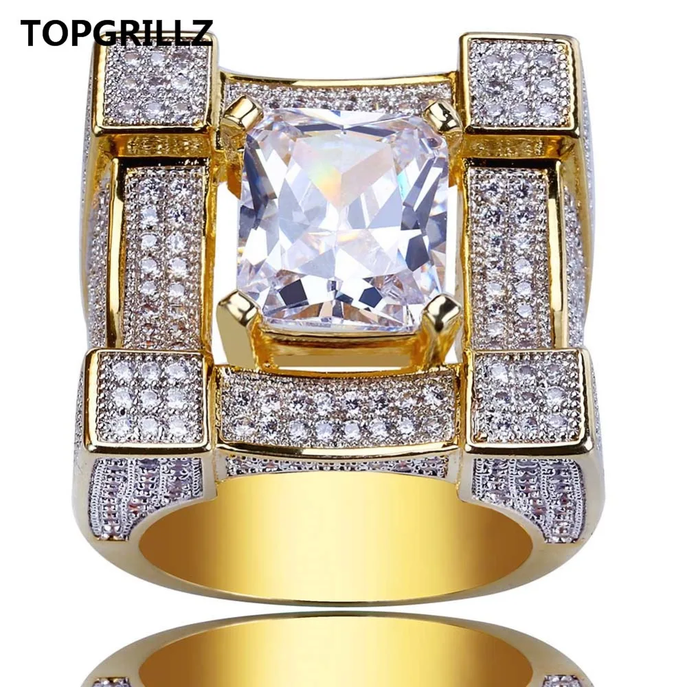 TOPGRILLZ-Hip-Hop-Men-Jewelry-Ring-Gold-Color-Plate-Micro-Pave-Cubic ...