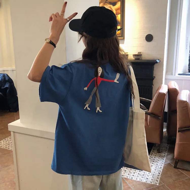 Модные женские футболки с коротким рукавом 2019 Лето Harajuku одежда корейский стиль Ulzzang Винтажная футболка Женская Повседневная футболка Топ