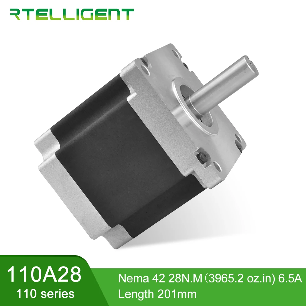 Rtelligent Nema 42 высокий крутящий момент 28N.M шаговый двигатель 110A28 1.8Deg 19 мм Диаметр 4
