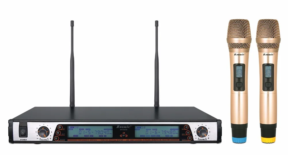 Baomic BM8400 UHF KTV Wireless Microphone 2 Handheld Microphone KTV