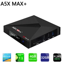 A5X Max+ 4GB 32GB Smart Android 7.1 TV Box KD RK3328 Quad-Core 5G WiFi 1000M LAN BT 4.1 MINI PC VP9 H.265 HDR10 4K Media Player