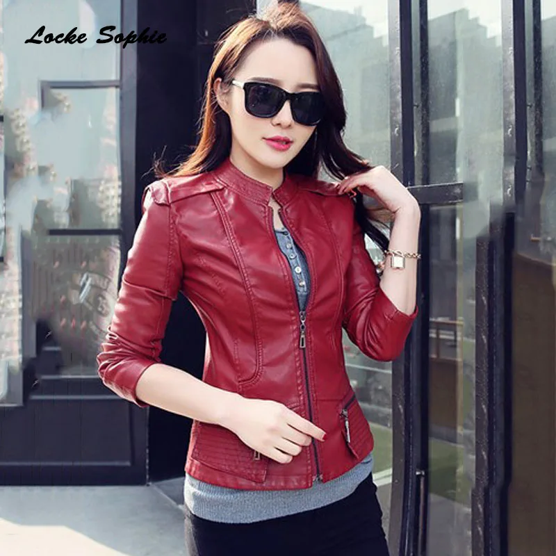 1pcs Women's Plus size short jacket coats 2019 Autumn New faux fur PU Leather Splicing Jacket ladies Skinny locomotive coats