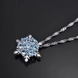 

fine jewelry SNOWFLAKE Crystal pendant snow NECKLACE for women Christmas present