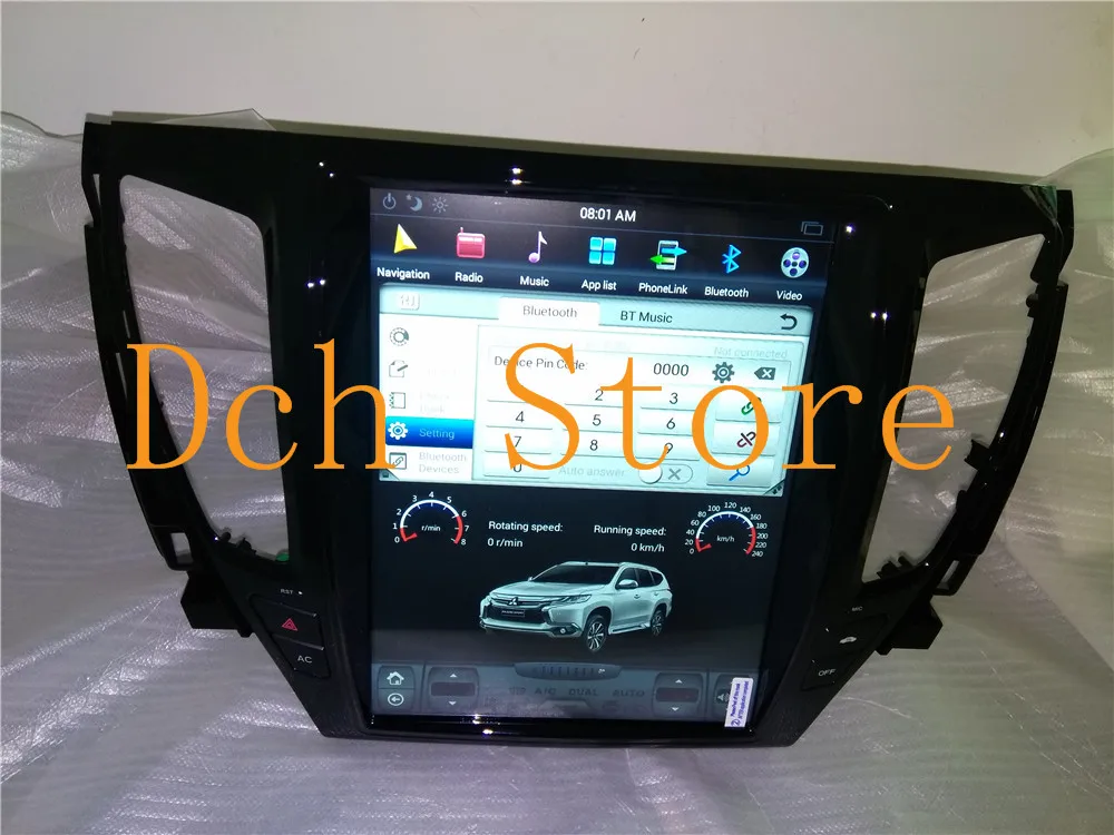 12,1 дюймов вертикальный Tesla стиль Android 8,1 PX6 автомобильный DVD gps навигатор плеер для MITSUBISHI PAJERO Sport L200
