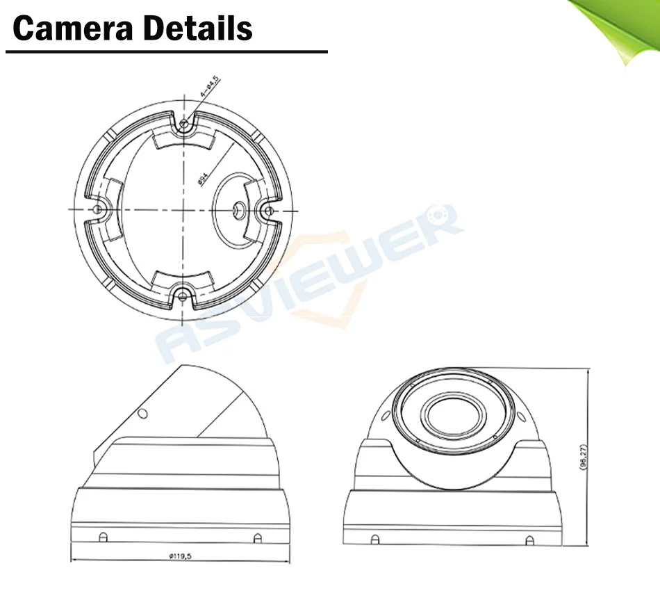 H.265 настоящая технология широкого динамического диапазона Star Light 2MP IP камера безопасности IMX327 сенсор 36 шт. IR Vadal Доказательство IP купольная камера AS-IP2301SD