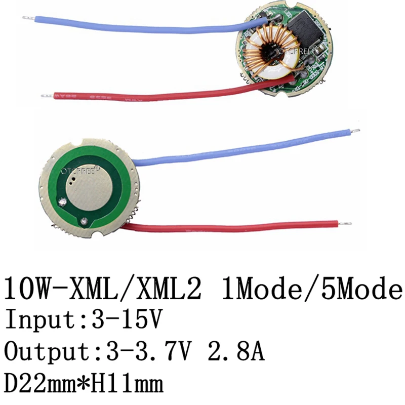 10 Вт Cree XM-L2 T6 XML2 T6 светодиодный светильник 20 мм PCB белый теплый белый нейтральный белый+ 22 мм 5 режимов 3-12 в драйвер для DIY фонарь светильник-вспышка