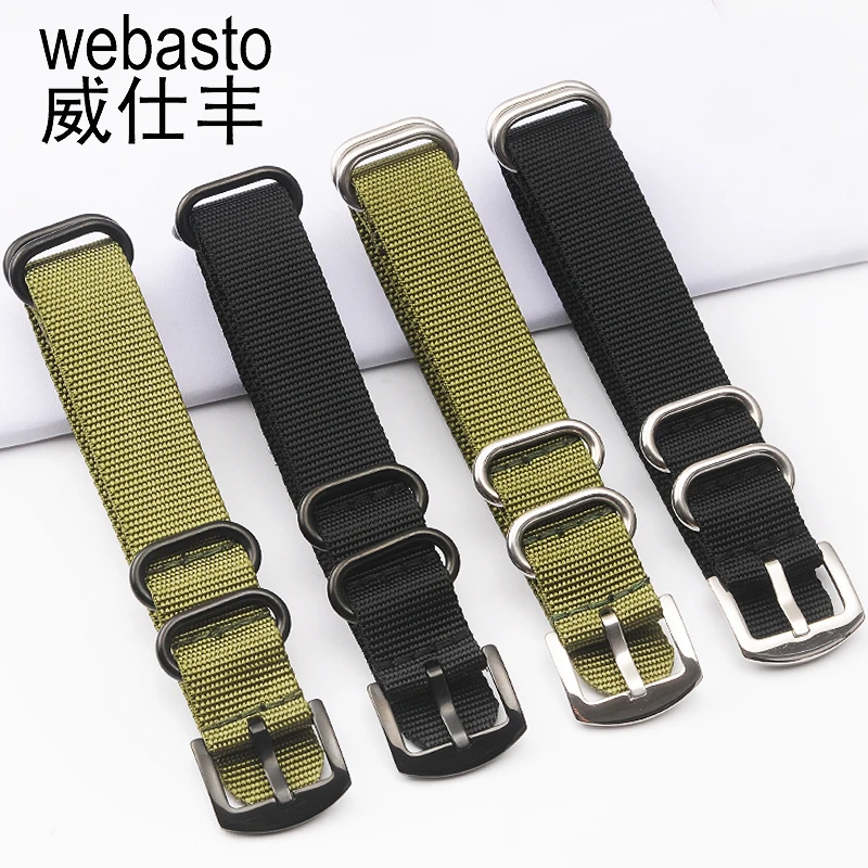 

Webasto Watch Band For Omega Rolex IWC Nylon Straps Width 20 22 24mm Silver Buckle Watch Strap Watchbands Free Shipping