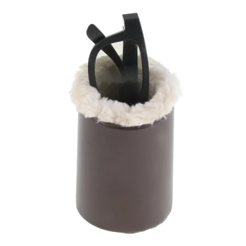 

Round PU Leather Plush Lining Eye Glasses Desk Holder Sunglasses Stand Organizer