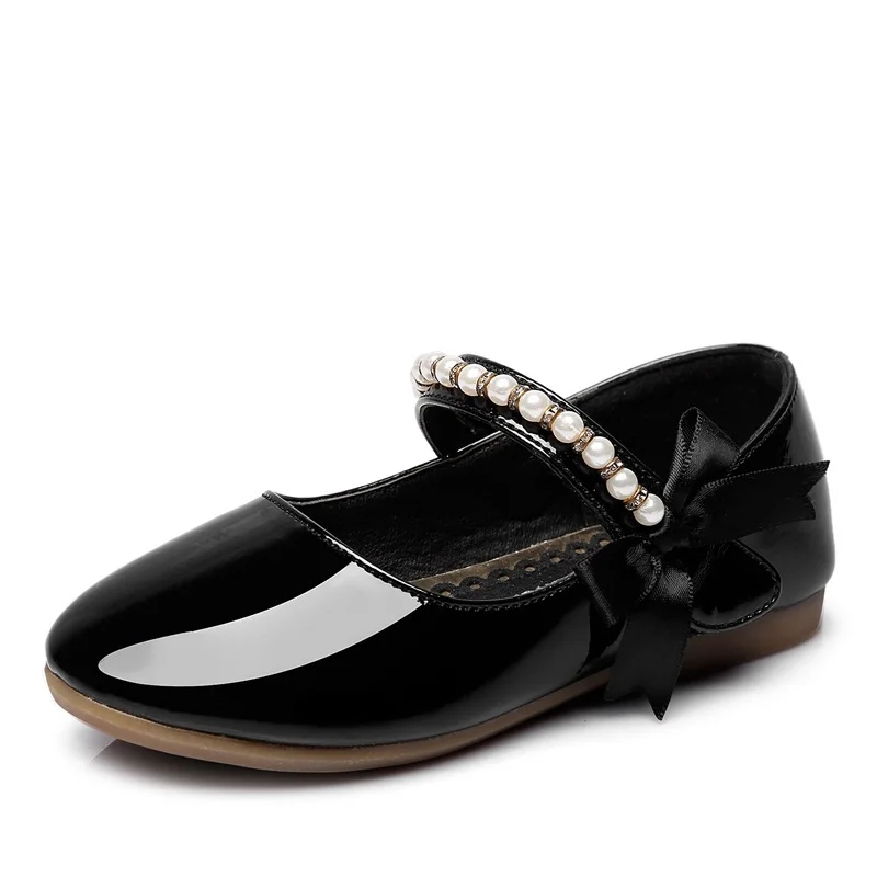 

Girls Mary Janes Style Shoes Teenagers Slip-On Butterfly-Knot Single Shoes Kids Soft Sole School Wedding Party Shoes AA51203