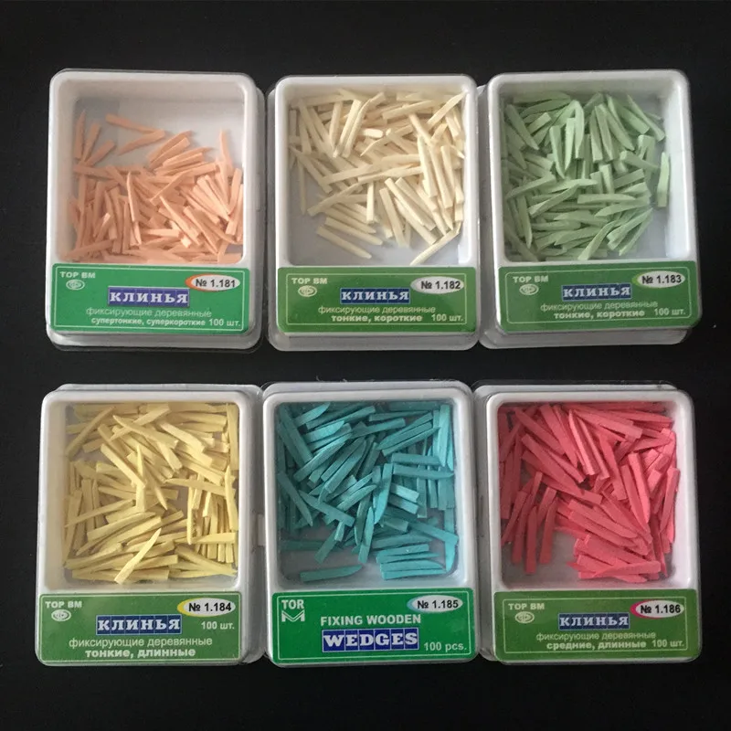 

Dental Supply Interdental Composite Contoured Wooden Wedges 6 Color/Size