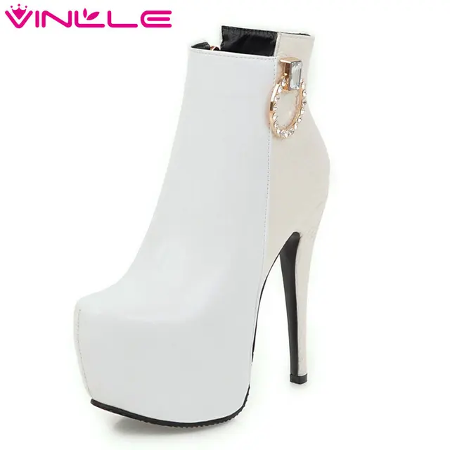 Women PU Pointed Toe Thin Heel With Rhinestone Boots Women PU Pointed Toe Thin Heel With Rhinestone Boots