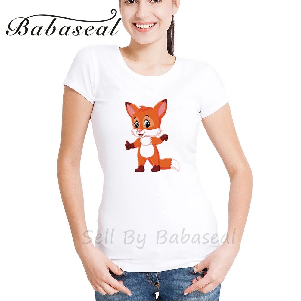 Babaseal футболка Femme женская Кружевная мама Милая лиса мультфильм Женские