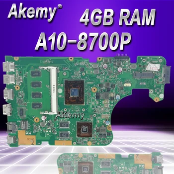 

Akemy with A10-8700P 4GB RAM X555DG Laptop motherboard For Asus X555DG A555D X555D X555Y X555YI Test original mainboard