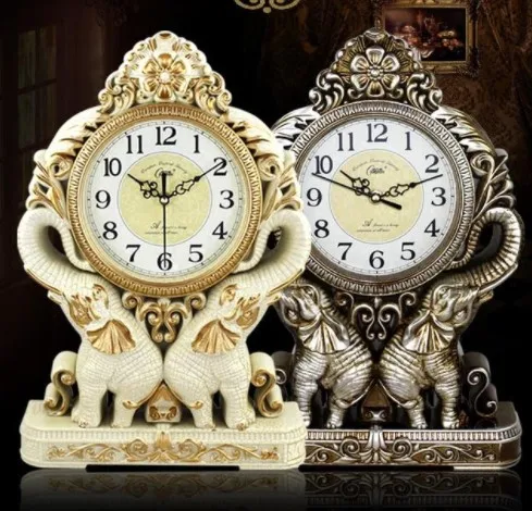 

European retro clock Table clock American large desktop in the living room Desktop creative clock ornaments Free shipping
