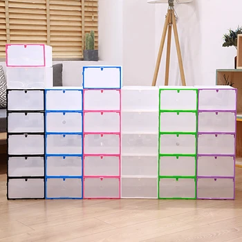 

5Pc/Set Foldable Drawer Shoe Box Multifunction Combination Transparent Dust-Proof Storage Boxes Creative Colorful Hook Organizer