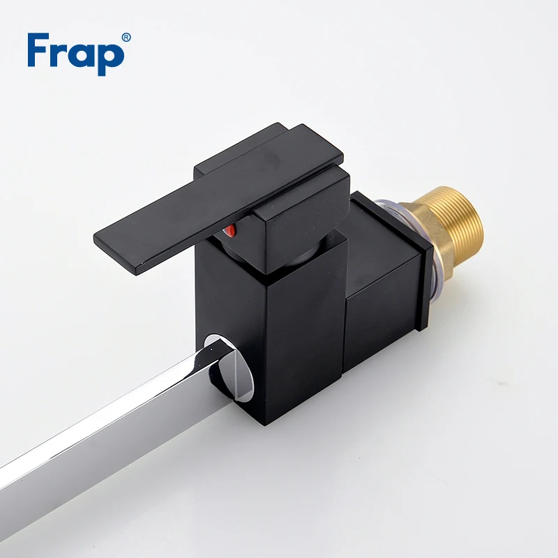 Кухонный Смеситель Frap Y40067 квадратный черный хромированный кран для холодной и