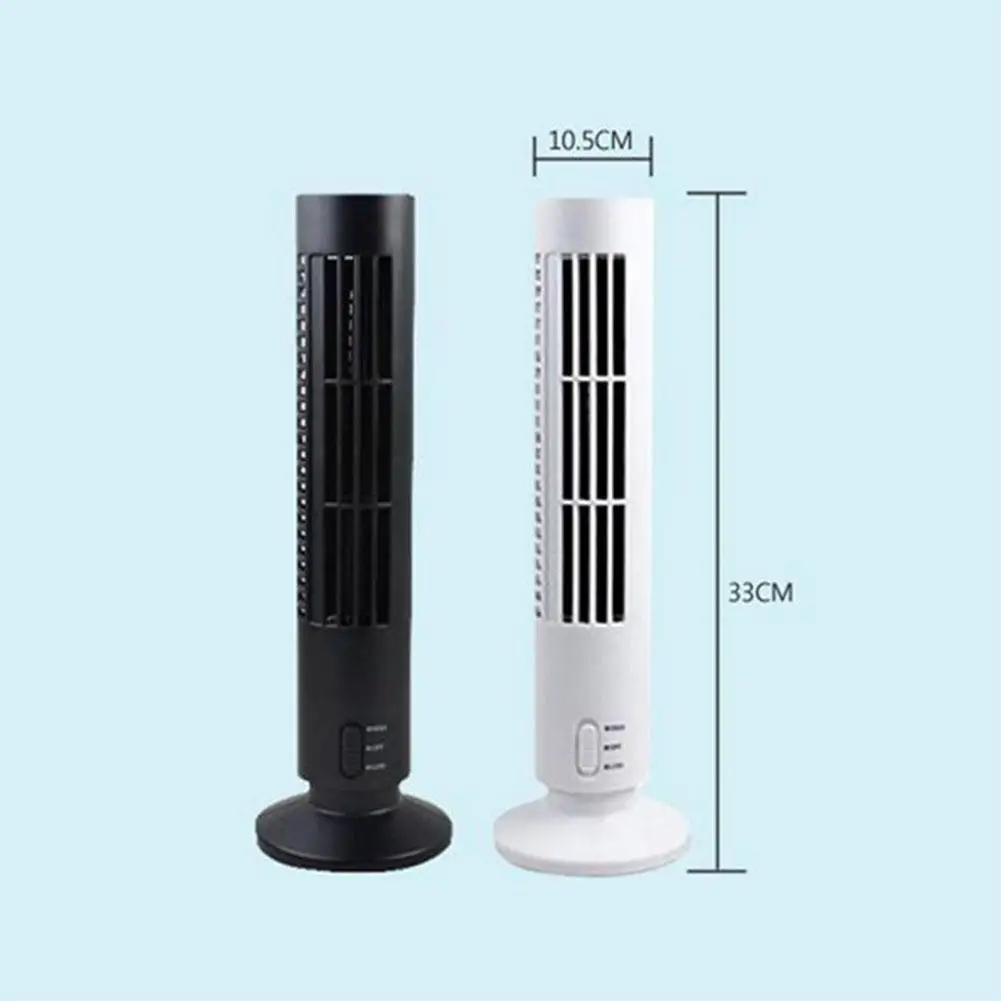 Adoolla USB Vertical Bladeless Fan Mini Air Conditioner Fan Desk Cooling Fan Home Office Table Tower Fan