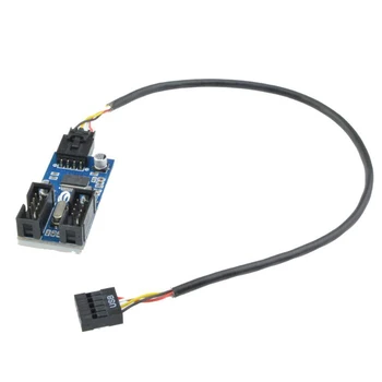 

PC Case Internal 9Pin USB 2.0 1 to 2 Splitter PCB Chipset Enhanced Extender