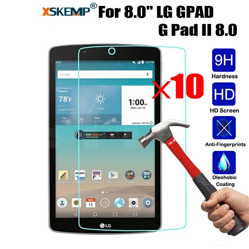 Xskemp 10 шт./лот закаленное Стекло Экран протектор для LG Gpad 2 8.0 v498 царапинам 9 H 0.3 мм Ультра тонкий Планшеты защитный Плёнки