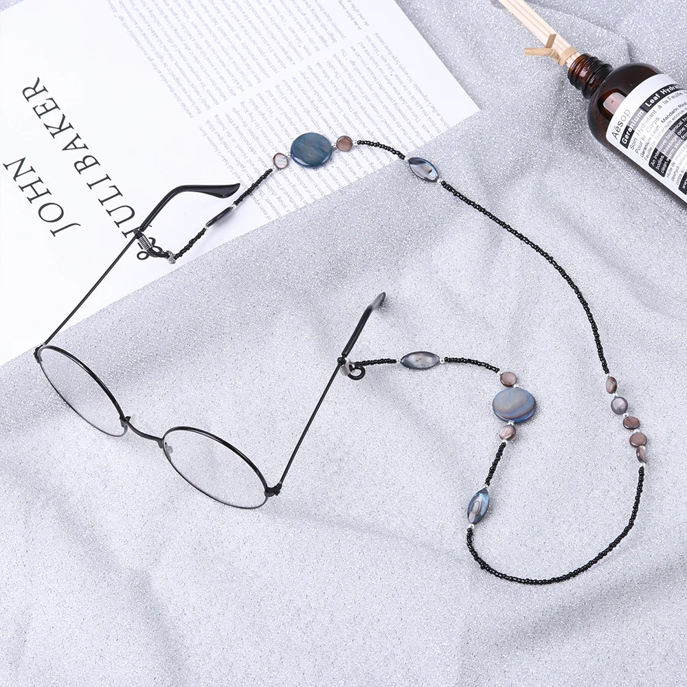 

Fashion Reading Glasses Chain for Women Shell Beads Sunglasses Cords Beaded Eyeglass Lanyard Hold Straps Black Eyewear Retainer