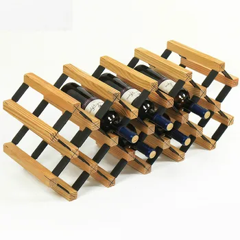 

Household Living Room Wine Holders Imported Solid Wood Grape Wine Rack Commercial Bar 18 Bottles Red Wine Stand Wine Display