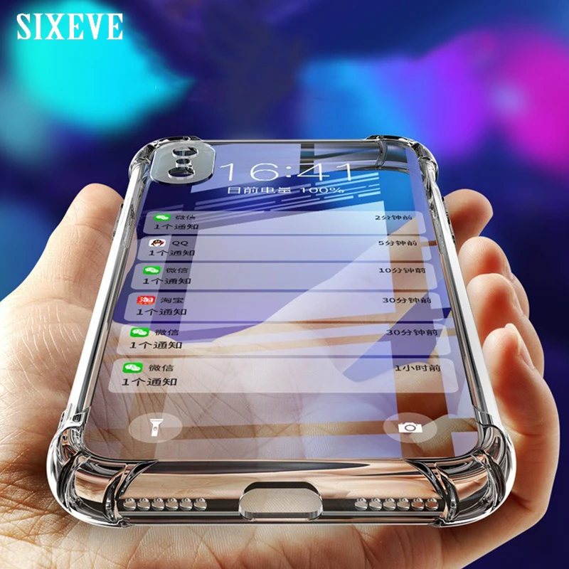 Anti Knock Clear Tpu Case For Iphone X 10 Xr Xs Max Silicone Soft Case For Iphone 7 8 Iphone 6 S 6s Plus 7plus Cell Phone Cover Phone Case Covers Aliexpress