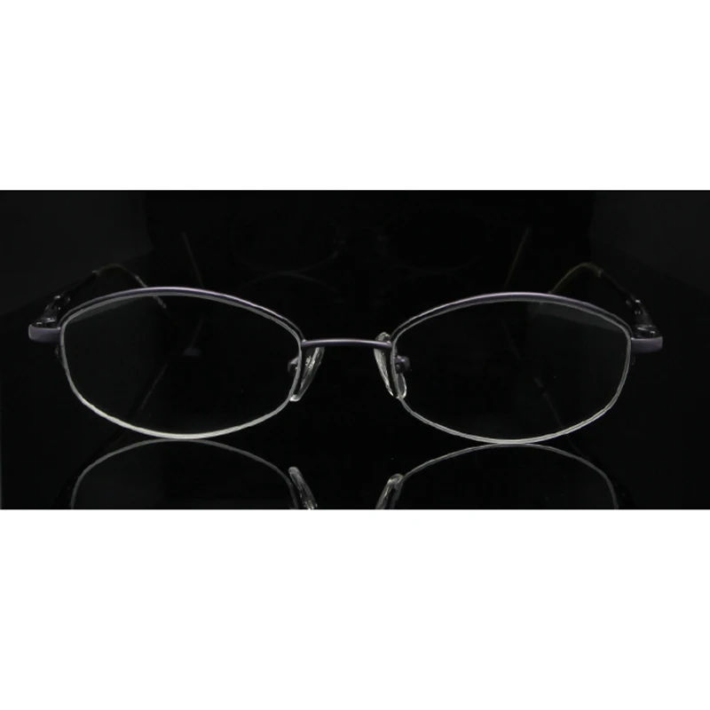 ESNBIE Женские оправы для очков женские овальные металлические полуоправы прозрачные линзы очки фиолетового цвета очки по рецепту