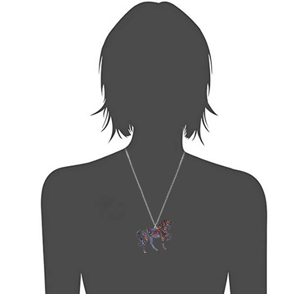 Женское ожерелье с подвеской в виде цветка лошади|horse pendant necklace|necklaces for womenpendant