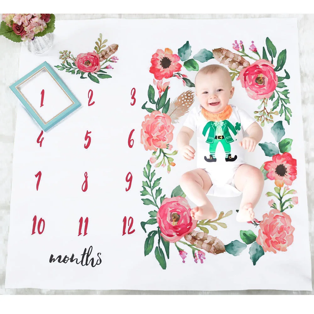 

Flower Printed Baby Blankets Swaddle Wrap Photo Photography Prop Blankets Backdrop Baby Boy Girl photography fabrics Accessories