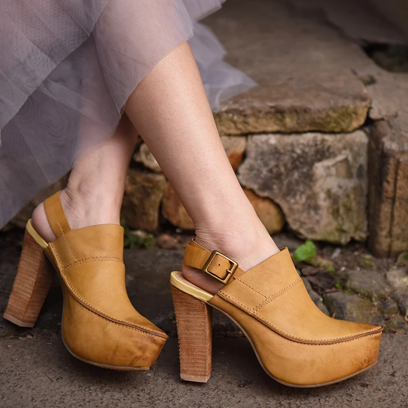 

Artmu Super High Heels Women Sandals Pump Handmade Genuine Leather Shoes Woman 11 cm Heels Female Dress Shoes sapato feminino