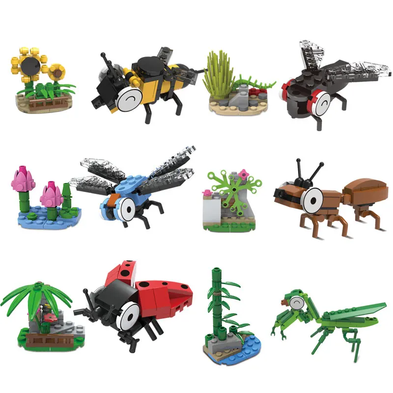 367Pcs Insect Building Blocks ABS Plastic Compatible Model Kit Bricks