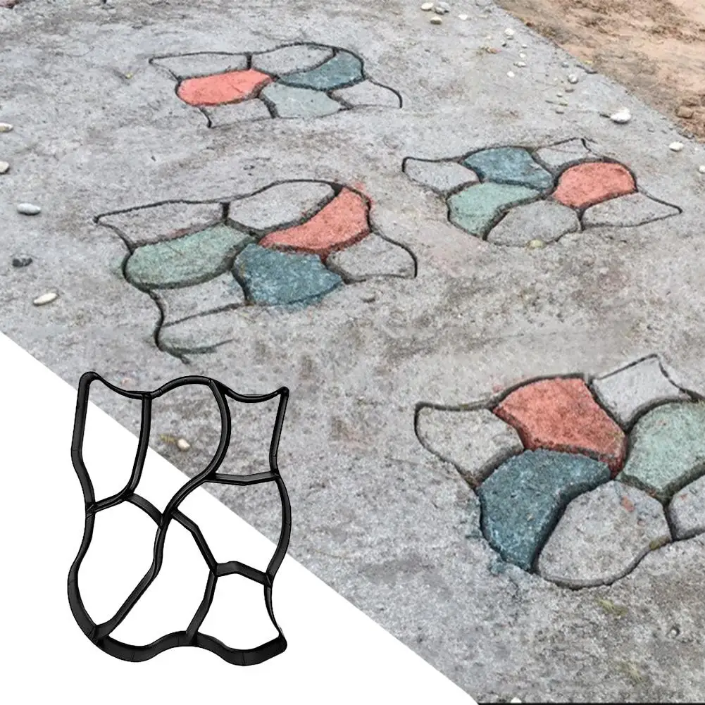 Пластиковая напольная форма для производства брусчатки DIY неправильная садовая форма для производства брусчатки тротуарная пресс-форма