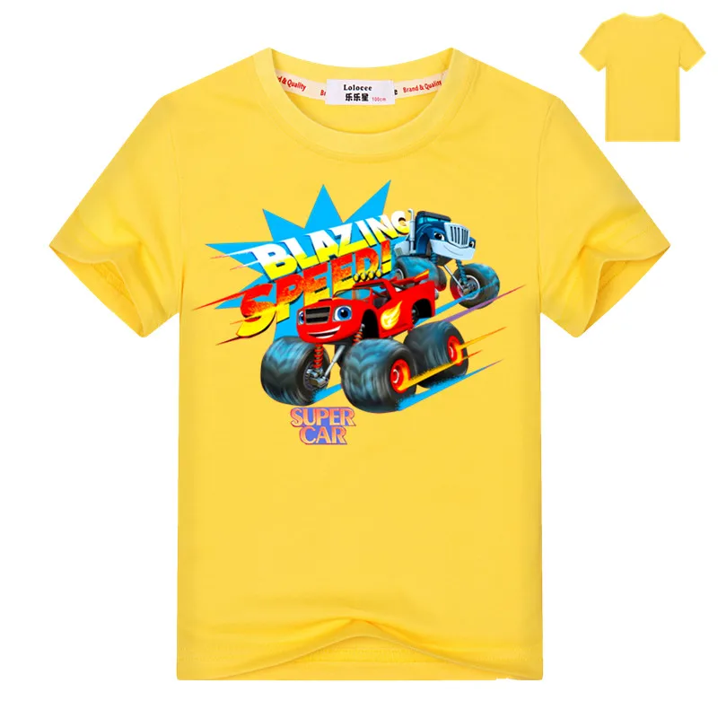 Модная футболка для маленьких мальчиков; Детские футболки; блузки; Детские топы с рисунком автомобиля; костюм для младенцев; вечерние рубашки - Цвет: Yellow