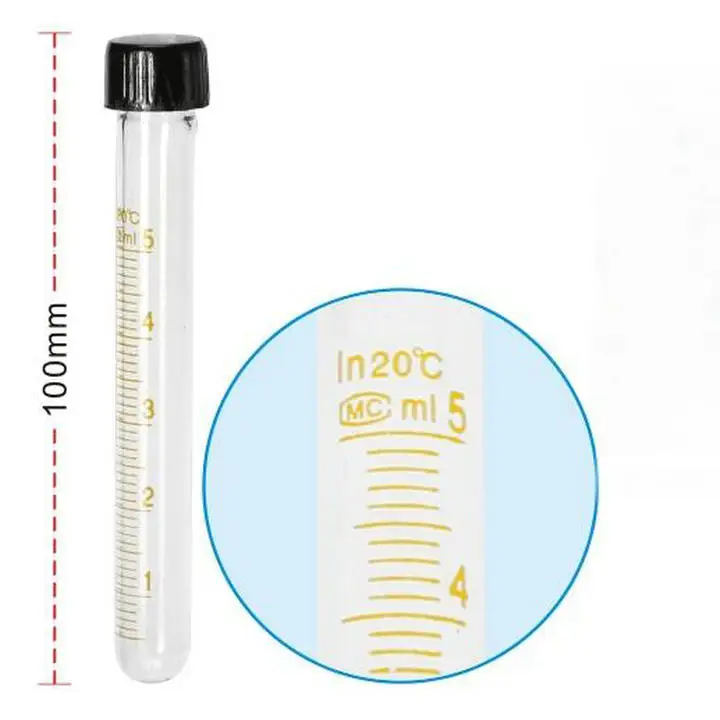 12 шт./лот 5/10/20/25/50 мл флакон с круглым дном стекло Тесты трубки с парковочные линии и винт Шапки, Градуированный Тесты трубки, centrufuge трубки