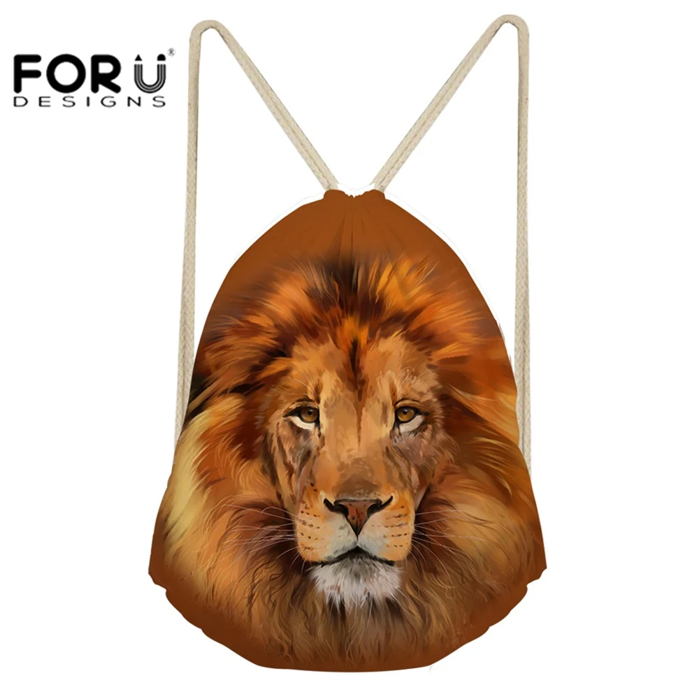 

FORUDESIGNS Drawstring Bag Small for Child Boys Girls Running Cycling Training Yoga Animal Printing Sport Fitness Backpack Bag